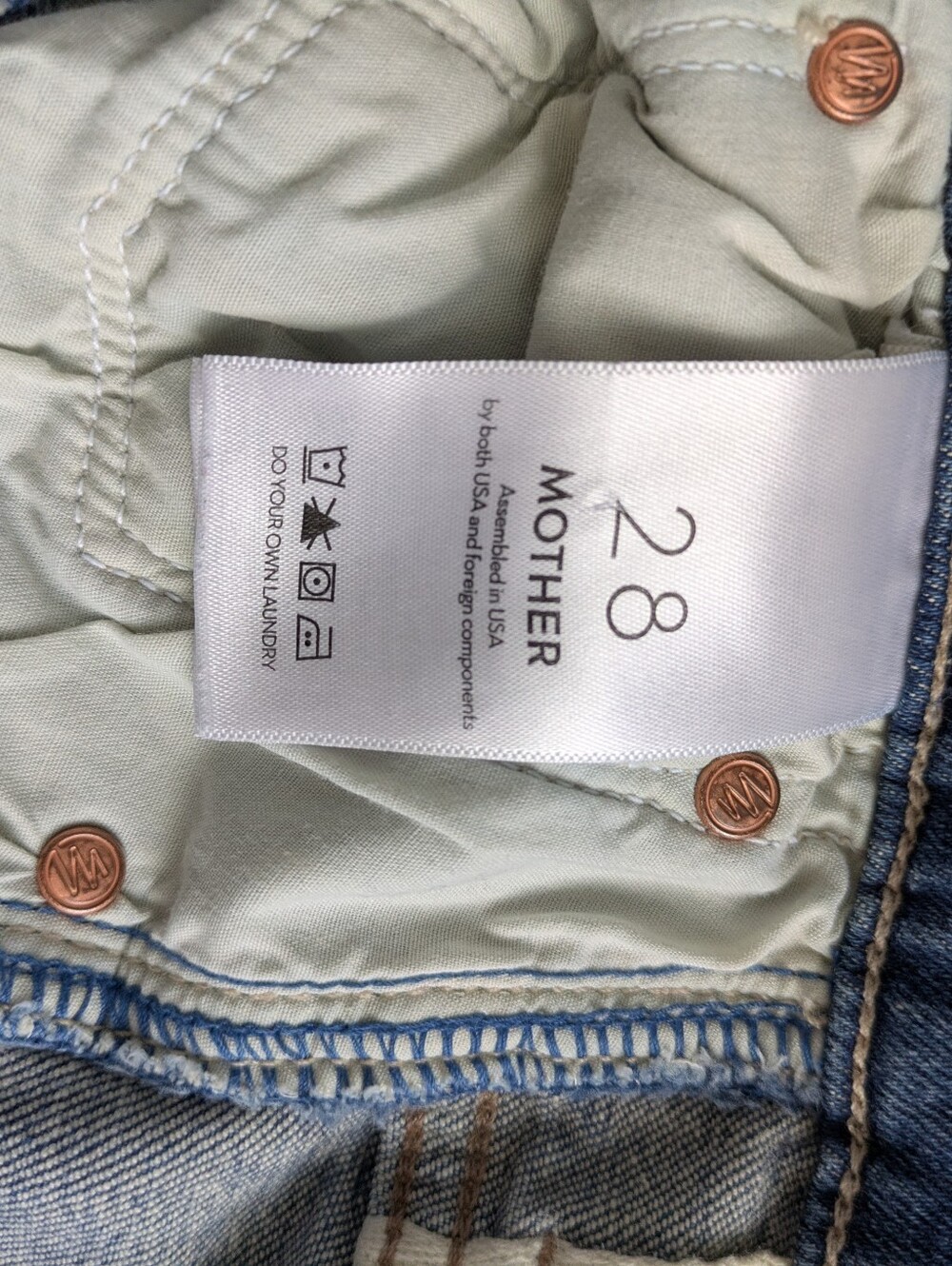 Mother "High Waisted Double Hiker Skip" Denim Jeans 28 - Picture 7 of 7